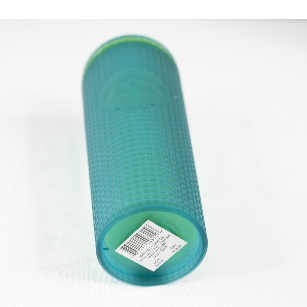 Starbucks Tumbler Venti 24oz Emerald Green Mountain Dew grid studded jelly cup - Picture 4 of 6